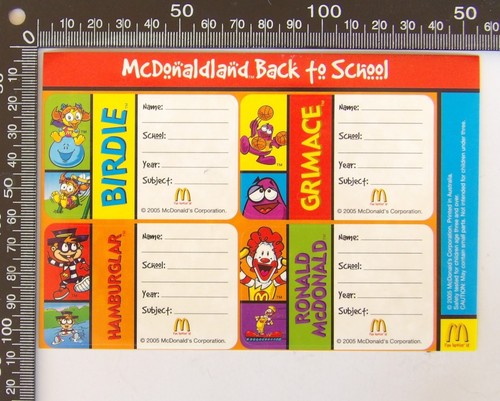 2005 mcdonald back school - 2005, mcdonald's